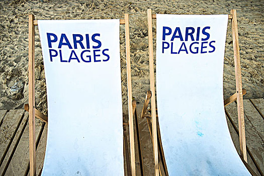 折叠躺椅,海滩,巴黎,赛纳河,河,法国
