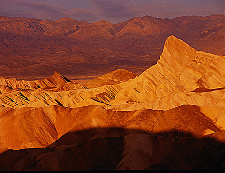 北美,加利福尼亚,死亡谷国家公园,男人味,顶峰,扎布里斯基角,日出