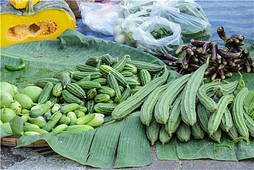 新鲜,蔬菜,街上,市场,泰国
