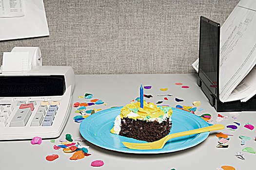 生日蛋糕,办公室,书桌