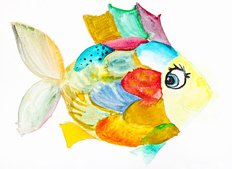 鱼,彩色,鳞片
