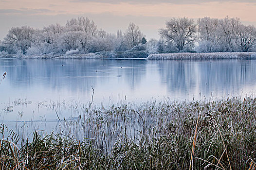 水上公园,冬天,格洛斯特郡,英格兰,英国