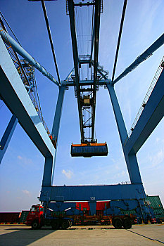 上海浦东外高桥的上海沪东集装箱码头