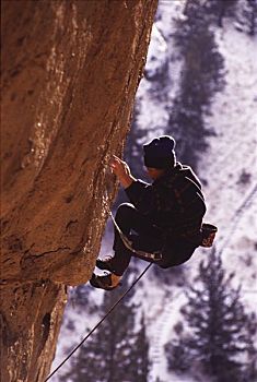 男人,攀登,石头,俄勒冈,美国