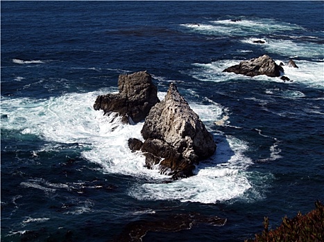 石头,碰撞,波浪