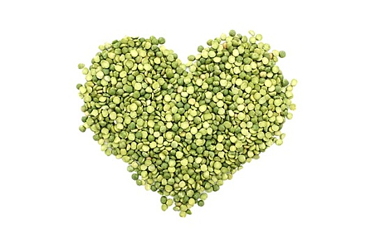 绿色,分开,豌豆,心形