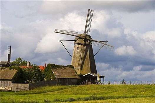 风车,波罗的海岛屿,爱沙尼亚,波罗的海国家,东北方,欧洲