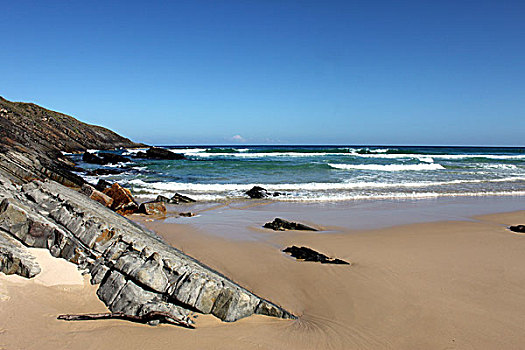 平静,澳大利亚,海滩,石头,塔斯曼海