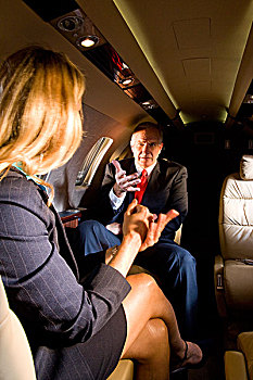 商务人士,职业女性,坐,小,私人飞机