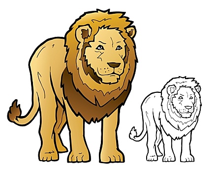 狮子,插画