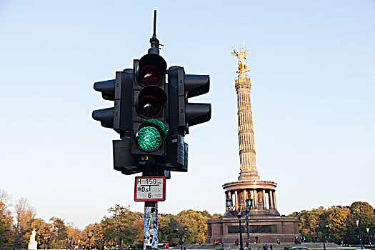 红绿灯,胜利,柱子,柏林