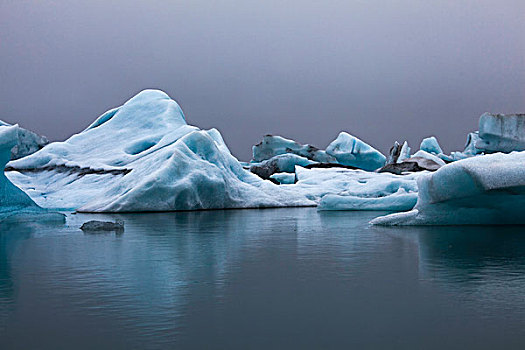 蓝色,冰山,静水,杰古沙龙湖,冰岛