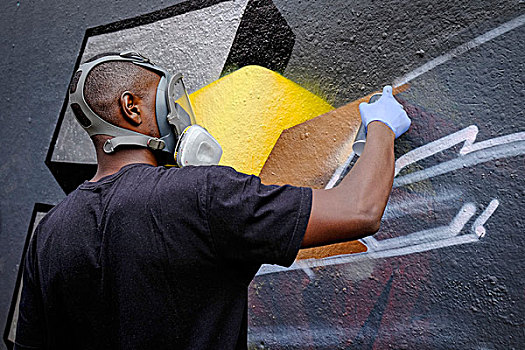 涂鸦,艺术家,创作,块,墙壁,艺术,街道,滑铁卢,伦敦