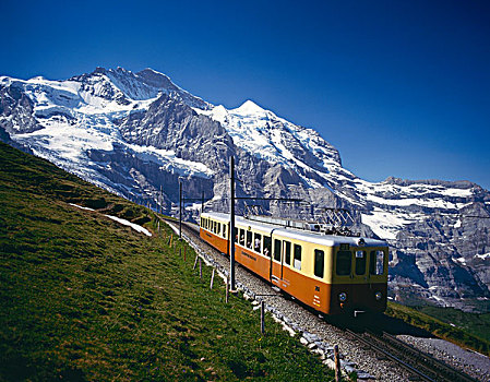 少女峰,齿轨铁路,列车,伯恩高地,瑞士