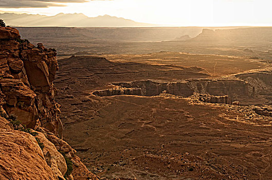 俯瞰,日出,峡谷地国家公园,犹他,美国
