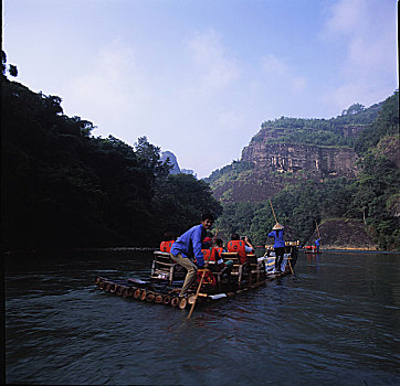 武夷山,飘流,山峰,水,江,船