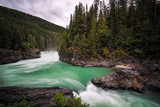 瀑布,弗雷泽河,罗布森山省立公园,不列颠哥伦比亚省,加拿大,北美