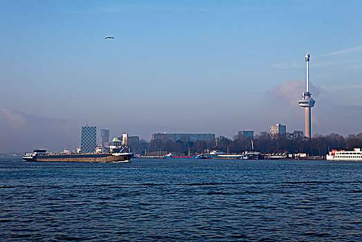 荷兰,鹿特丹,默兹河,驳船