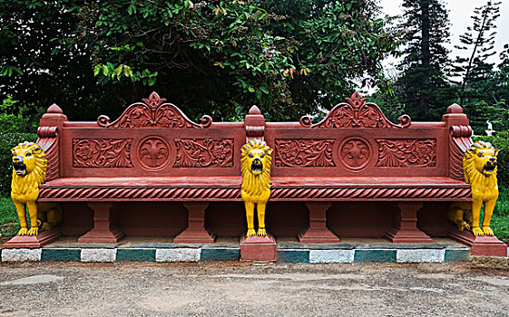 长椅,植物园,班加罗尔,印度