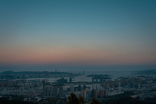 厦门城市日落-天语舟气象台俯瞰