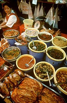 餐具,酱,韩国,市场,大阪