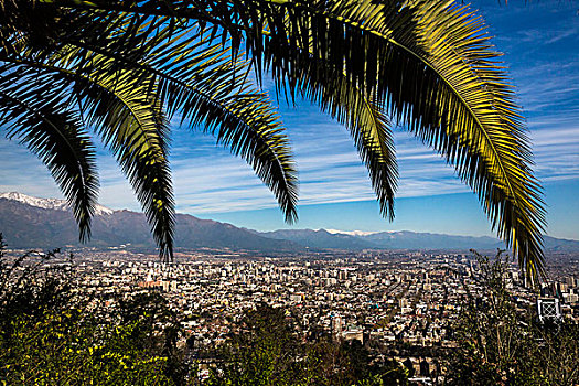 俯视,圣地亚哥,地区,智利