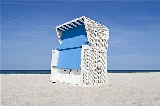 沙滩椅,海滩,靠近,阿伦斯霍普,梅克伦堡前波莫瑞州,德国,欧洲