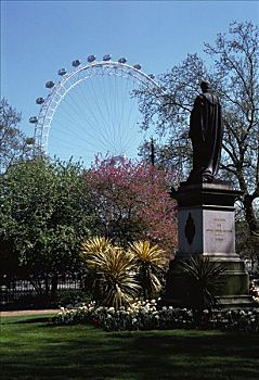 雕塑,花园,千禧轮,伦敦,英格兰