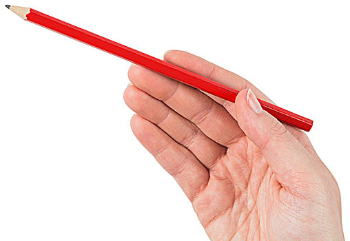 握着,红色,铅笔