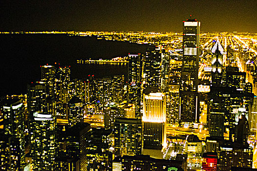 夜景,芝加哥,观测