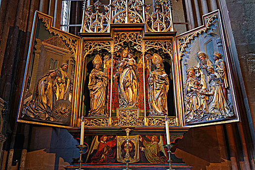 圣坛,美因茨,大教堂,莱茵兰普法尔茨州,德国,欧洲