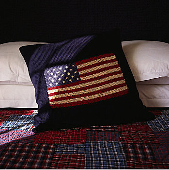 美国国旗,枕头