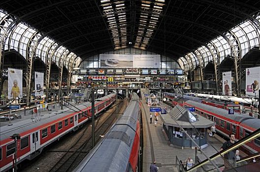 火车站,汉堡市,德国,欧洲