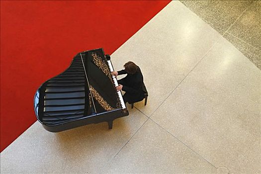 男人,钢琴,红地毯
