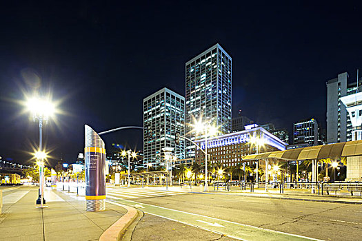 城市道路,城市,旧金山,夜晚