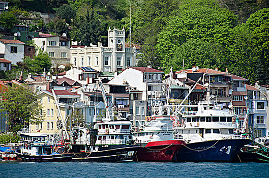 渔船,博斯普鲁斯海峡,伊斯坦布尔,土耳其