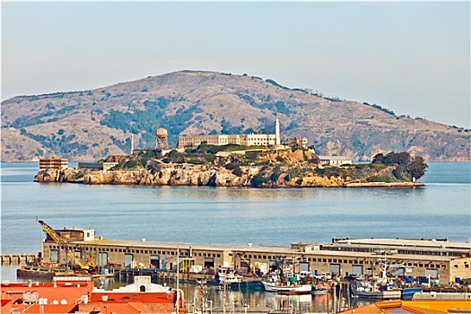 风景,阿尔卡特拉斯岛,监狱,旧金山