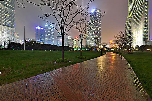 陆家嘴绿地夜景