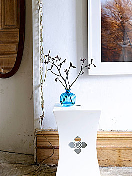蓝色,花瓶,枝条,白色,桌子,抠像,设计