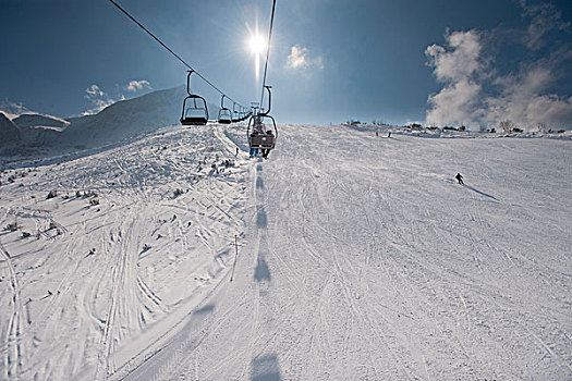 滑雪,举起,加米施帕藤基兴,巴伐利亚,德国,欧洲