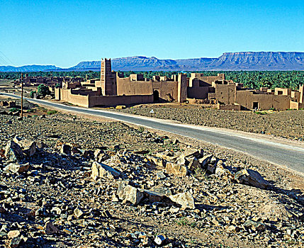 摩洛哥,达德斯谷,南方,边缘,大阿特拉斯山,住宅,城堡,军事,建造,粘土