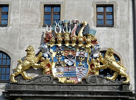 城堡,萨克森,德国,盾徽