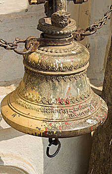 加德满都,尼泊尔,寺庙大钟,帕斯帕提那神庙