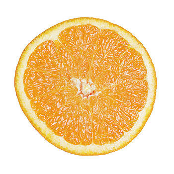 一半,切削,橙色,高处,隔绝,白色背景,背景