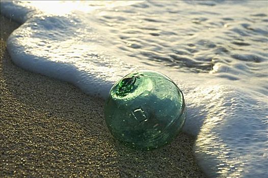 玻璃,沙,海岸线,波纹,水,海泡石