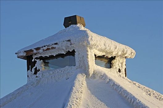 芬兰,拉普兰,滑雪胜地,积雪,木房子