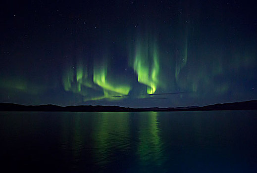 北极,格陵兰,绿色,北极光,跳舞