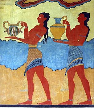 壁画,南方,克诺索斯,克里特岛,弥诺斯文明