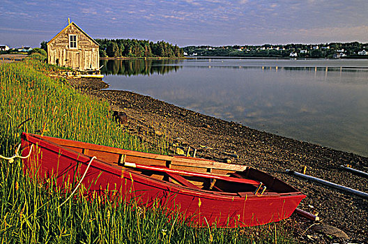船,海岸线,河,布雷顿角,新斯科舍省,加拿大