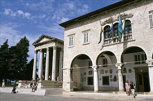 市政厅,普拉,伊斯特利亚,达尔马提亚,达尔马提亚海岸,克罗地亚
